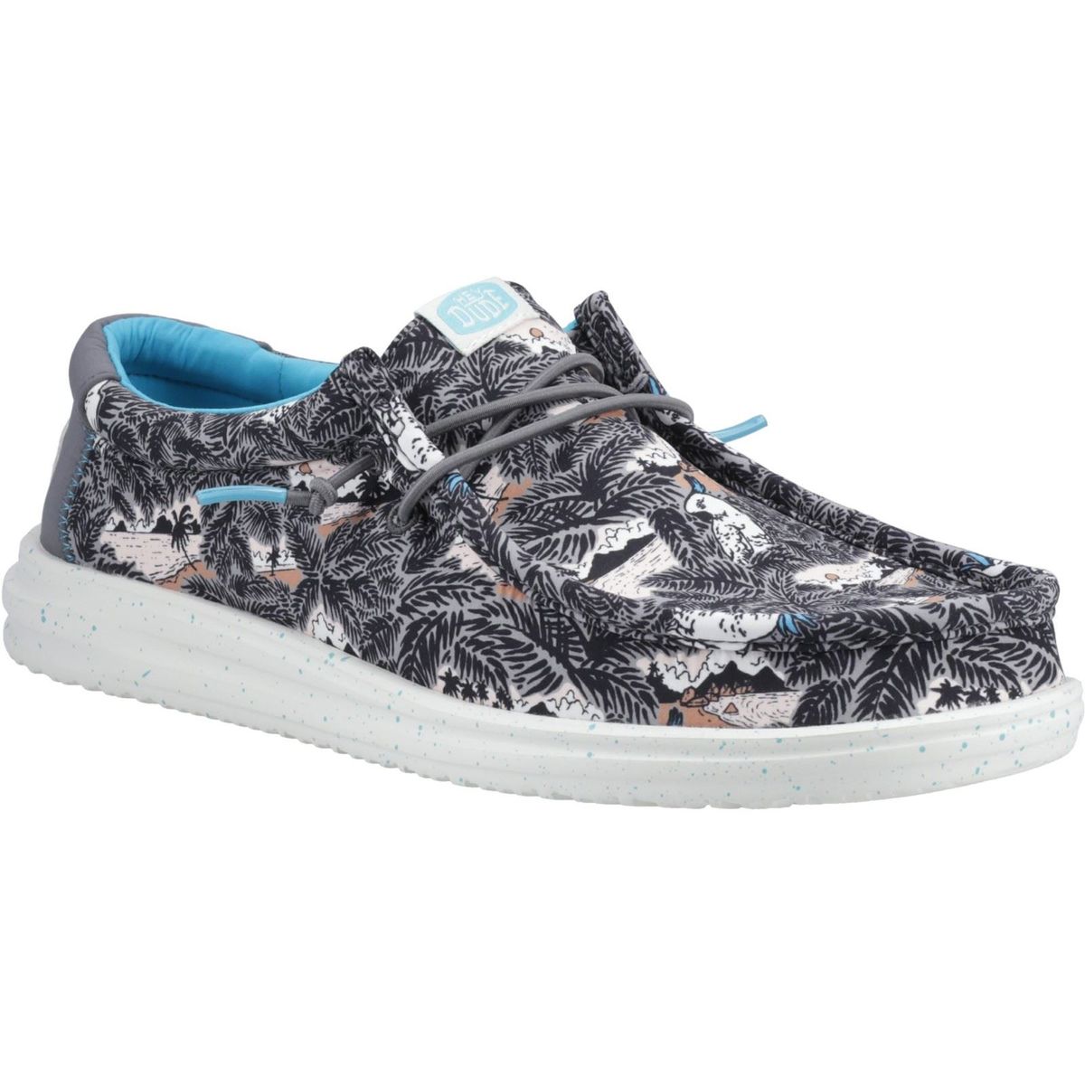 HEYDUDE Wally H2O Tropical Nylon Herren Schwarz Tropical Bootsschuhe