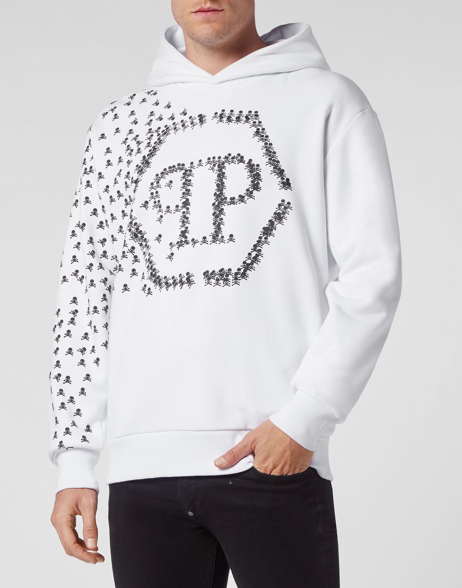 Kapuzenpullover mit Totenkopfmuster