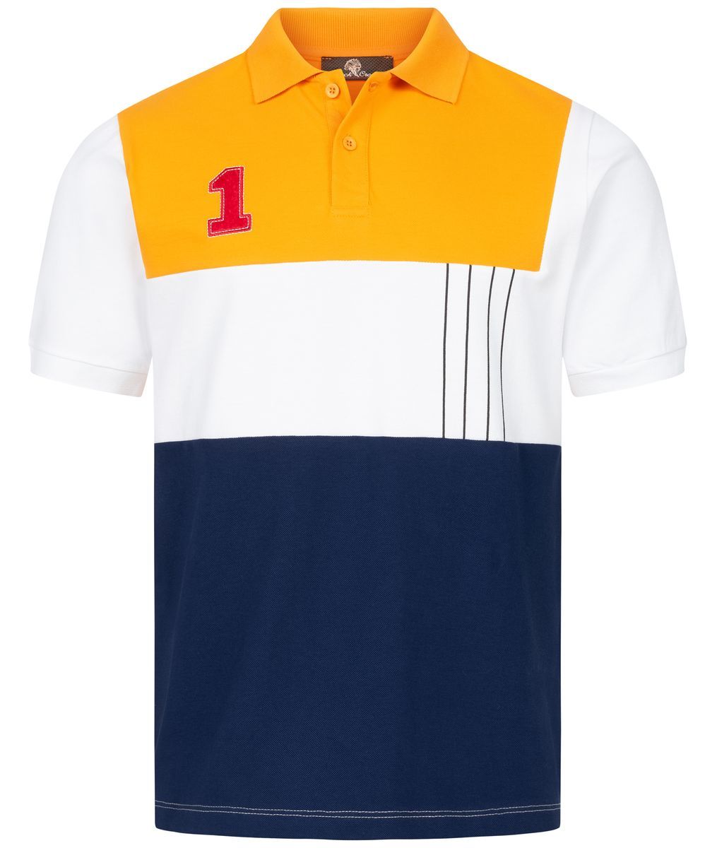 Colorblock Poloshirt mit Nummer 1