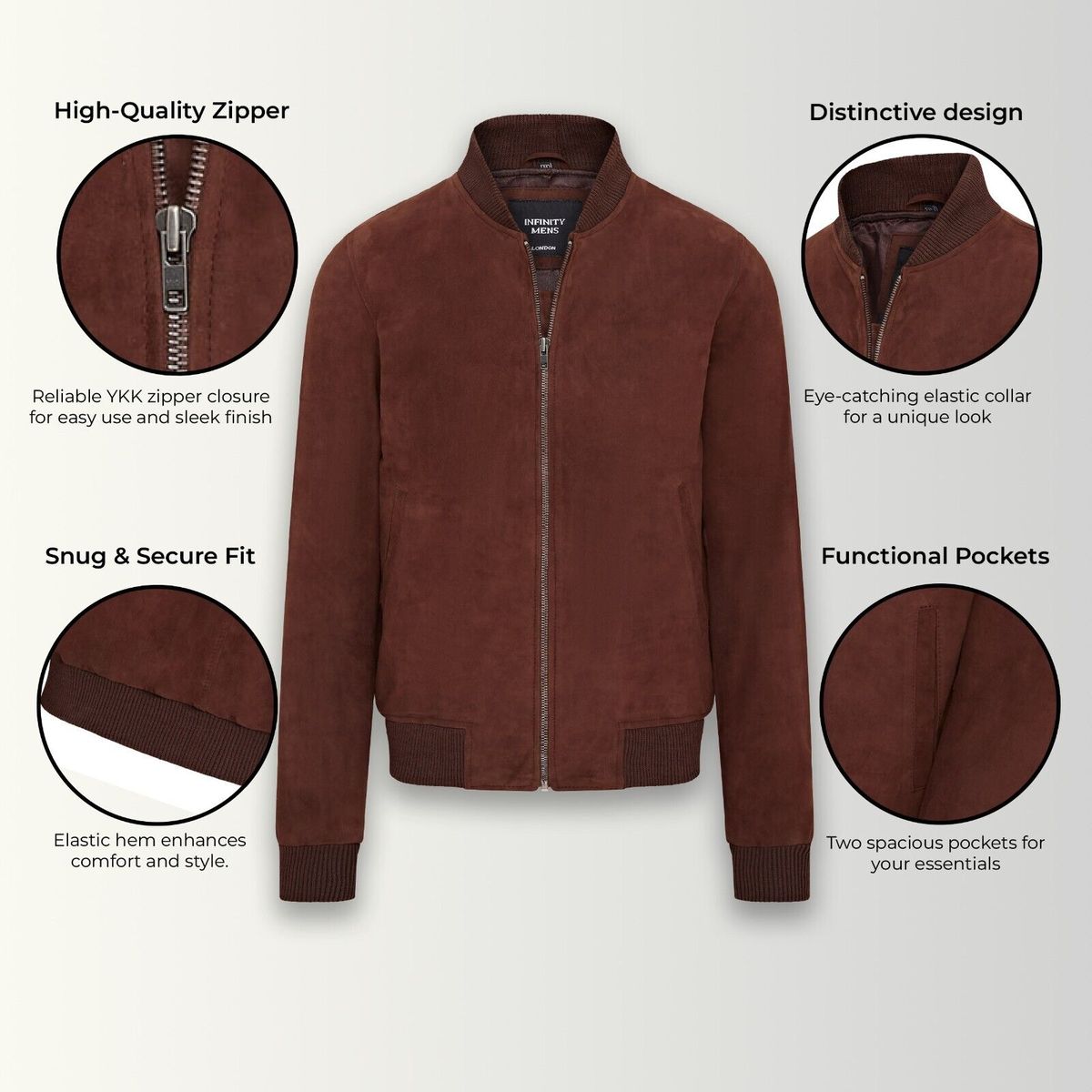 Klassische MA-1 Bomberjacke aus Wildleder