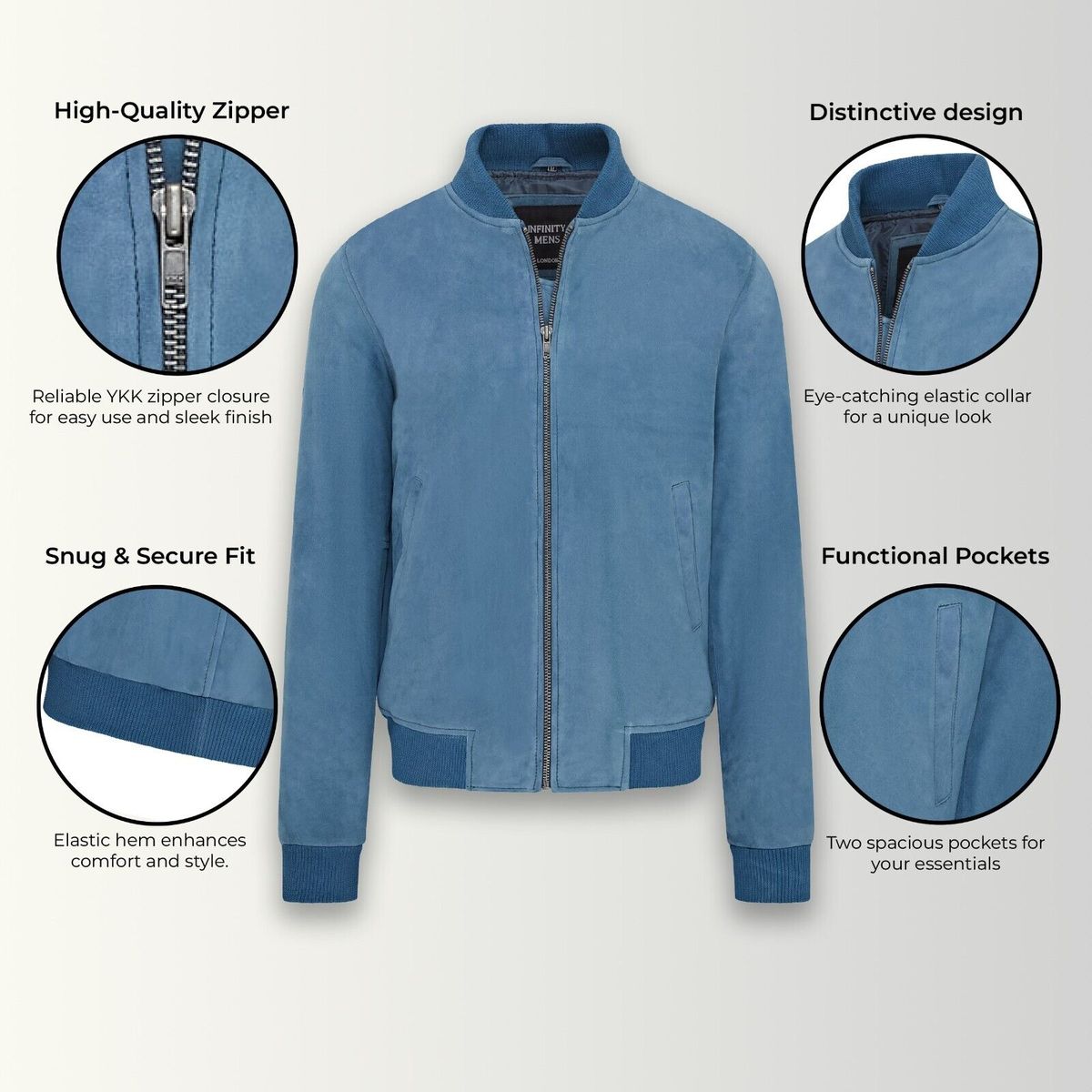 Klassische MA-1 Bomberjacke aus Wildleder
