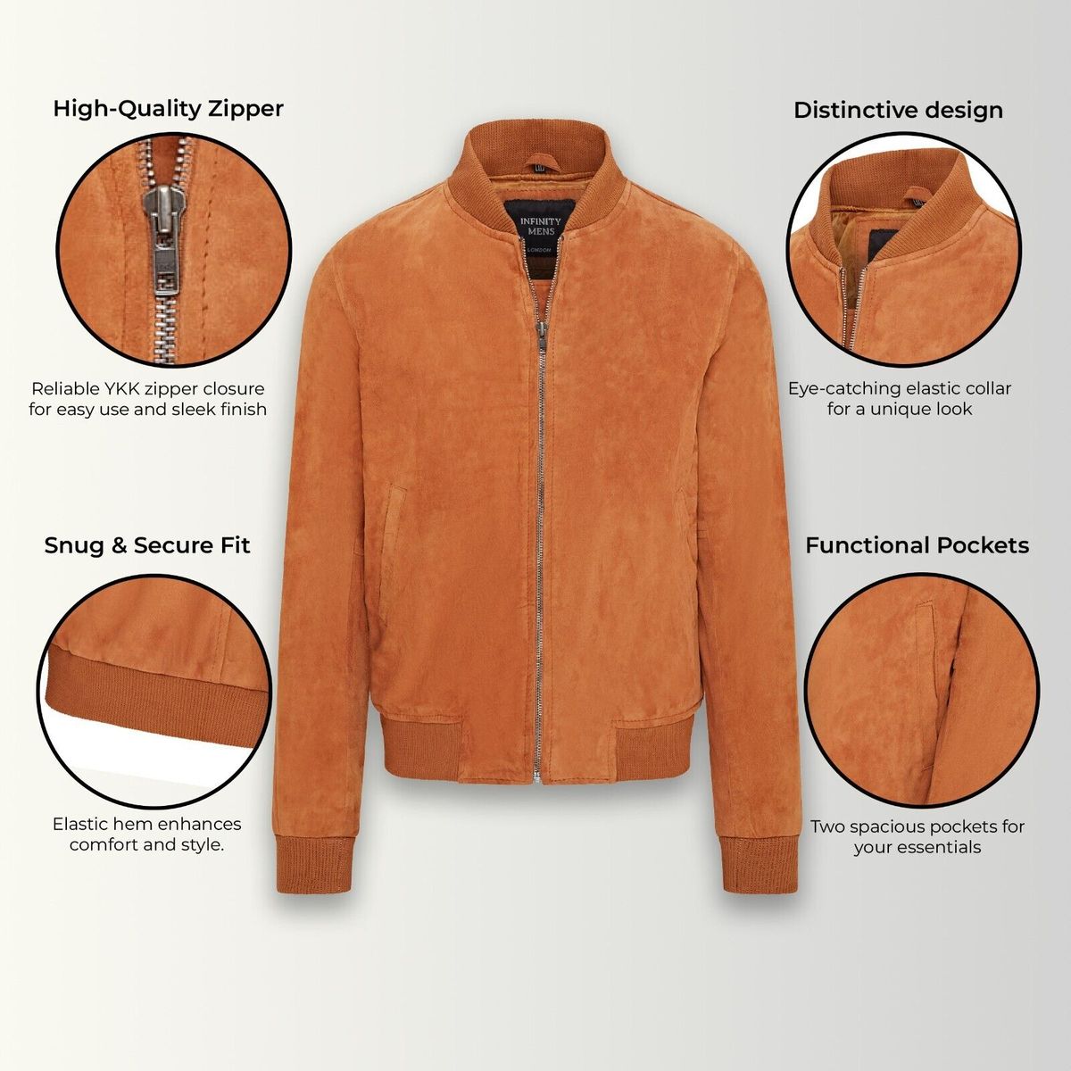 Klassische MA-1 Bomberjacke aus Wildleder