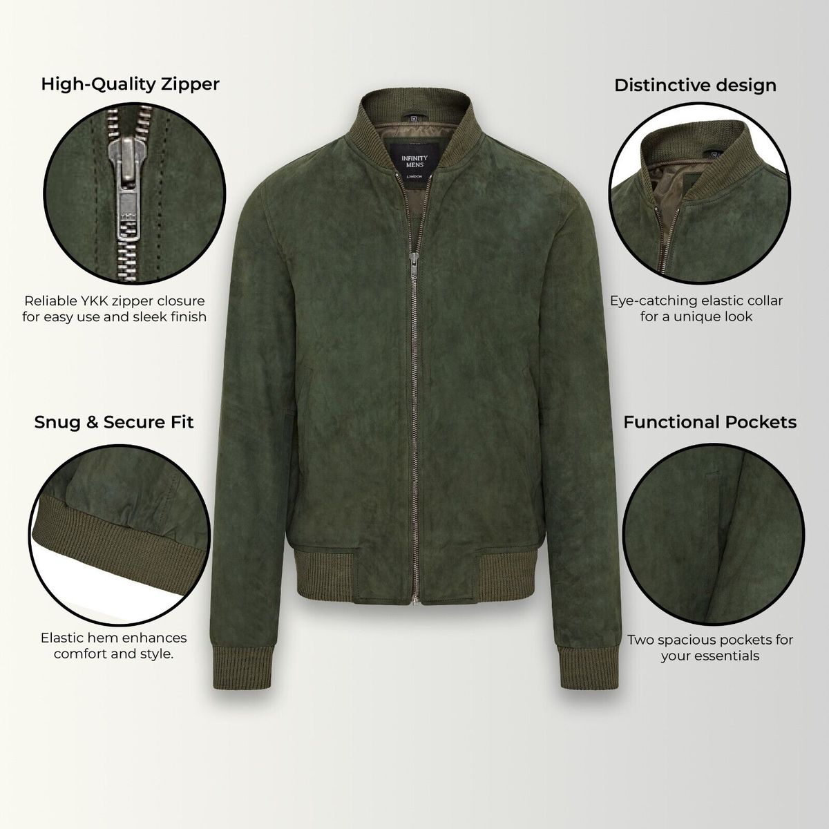 Klassische MA-1 Bomberjacke aus Wildleder