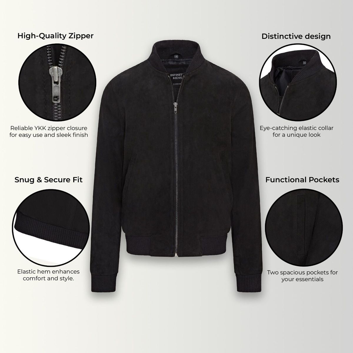 Klassische MA-1 Bomberjacke aus Wildleder