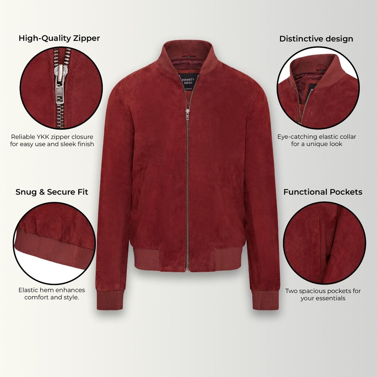Klassische MA-1 Bomberjacke aus Wildleder
