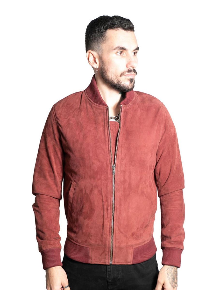 Retro Bomberjacke aus Wildleder