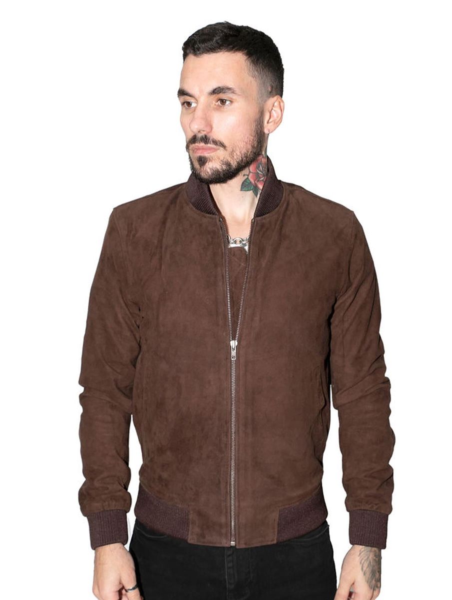 Retro Bomberjacke aus Wildleder