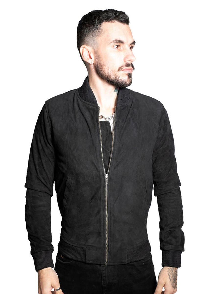 Retro Bomberjacke aus Wildleder