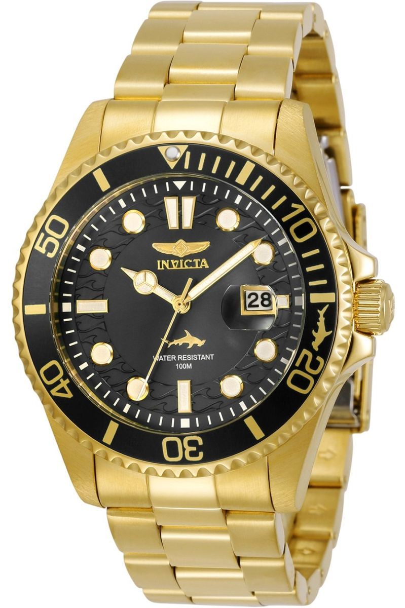Goldfarbene Pro Diver Taucheruhr