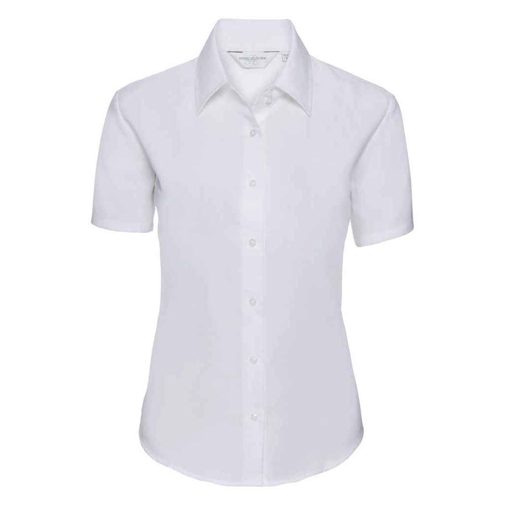 Russell Collection - Hemd für Damen kurzärmlig (Weiß)