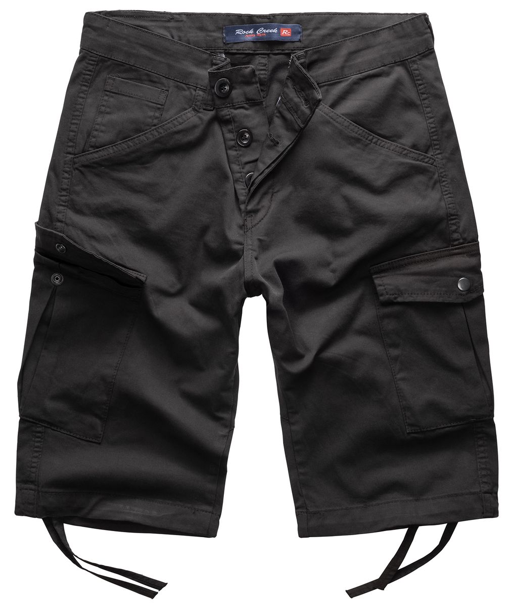 Schwarze Denim Shorts im Used-Look