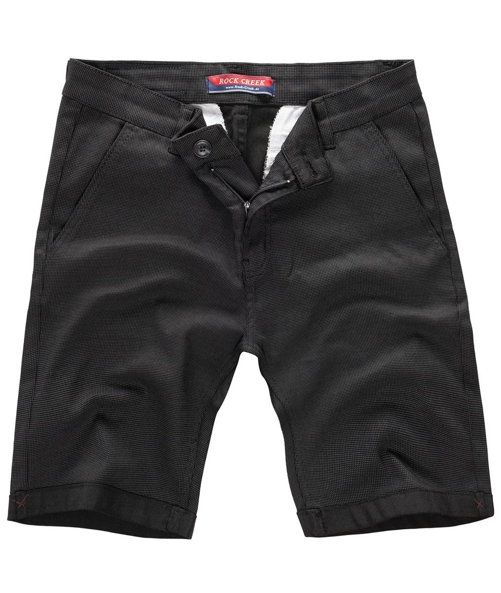 Schwarze Denim Shorts im Used-Look