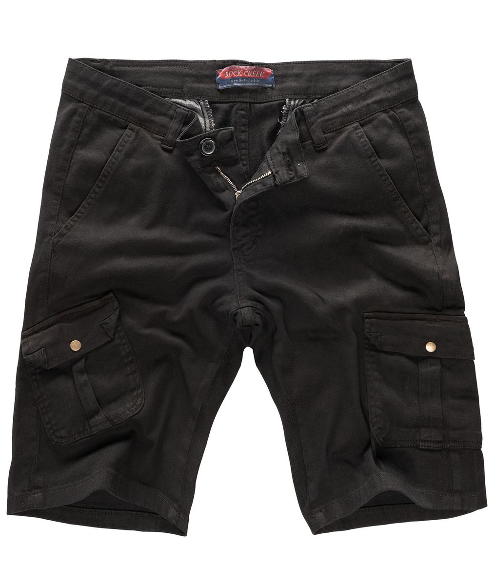 Schwarze Denim Shorts im Used-Look