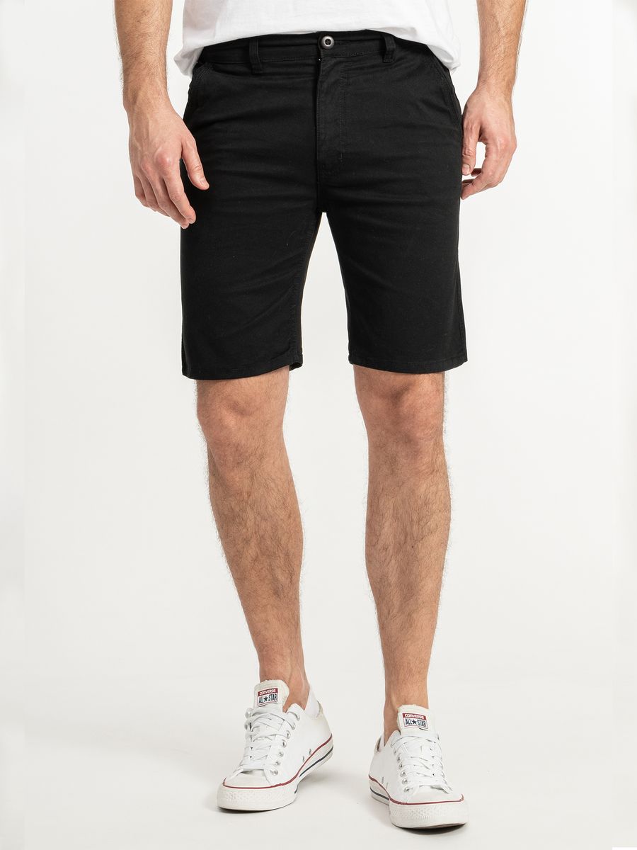 Schwarze Denim Shorts im Used-Look