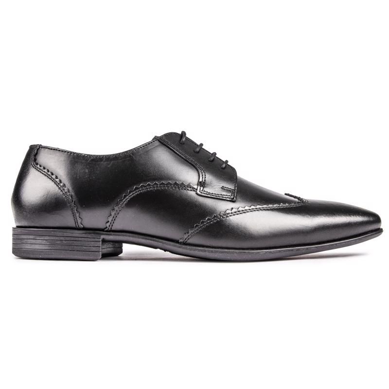 Herren Schwarze Leder Wingtip Oxford Schuhe