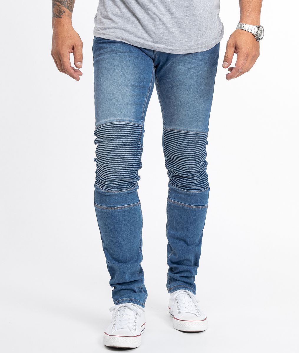 Schmal geschnittene Jeans im Moto-Stil