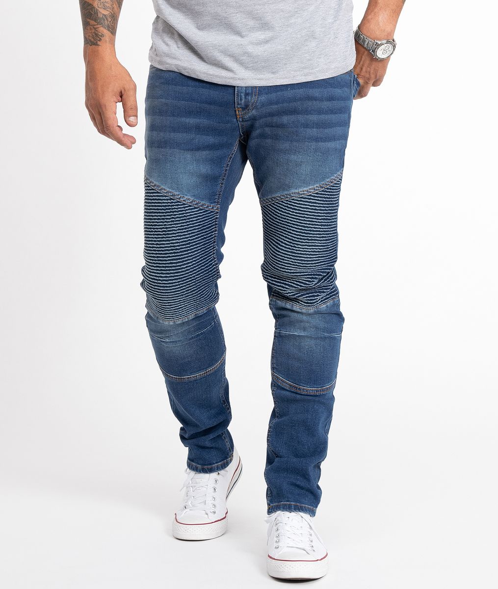 Schmal geschnittene Jeans im Moto-Stil