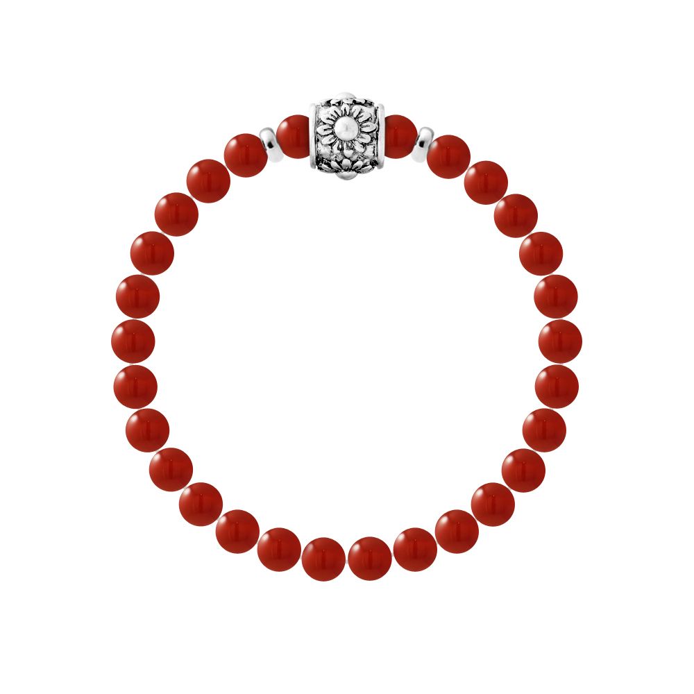 Elegantes rotes Karneol-Perlenarmband
