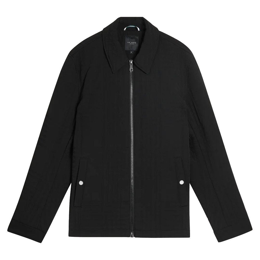 Moderne, einfarbige schwarze Harrington-Jacke