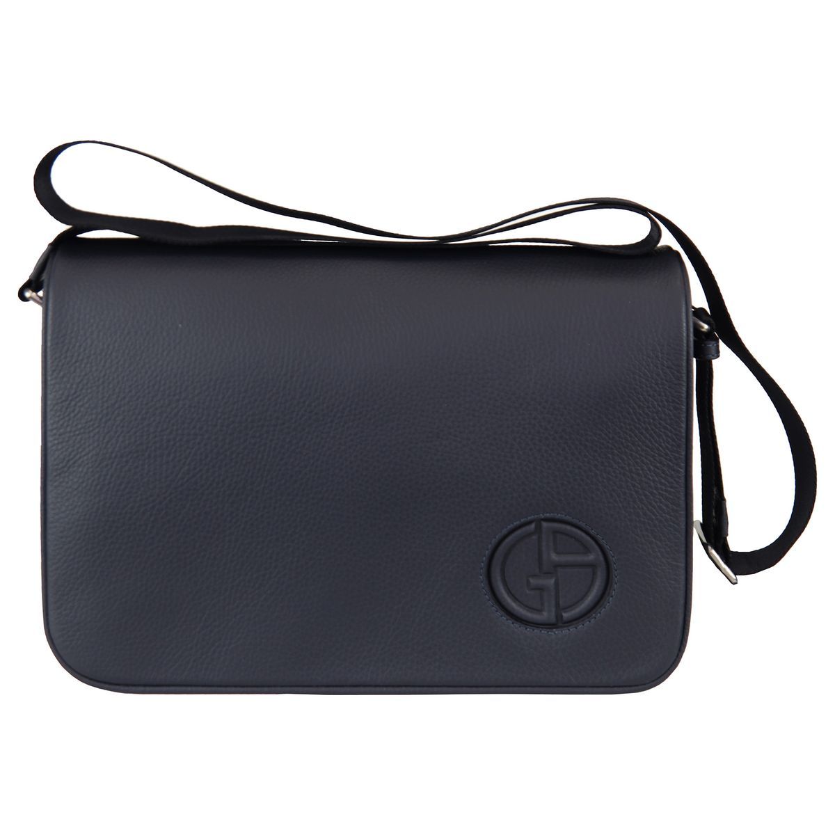 Minimalistische Messenger-Tasche aus genarbtem Leder