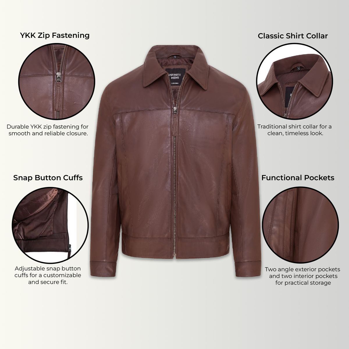 Retro Biker Harrington Lederjacke