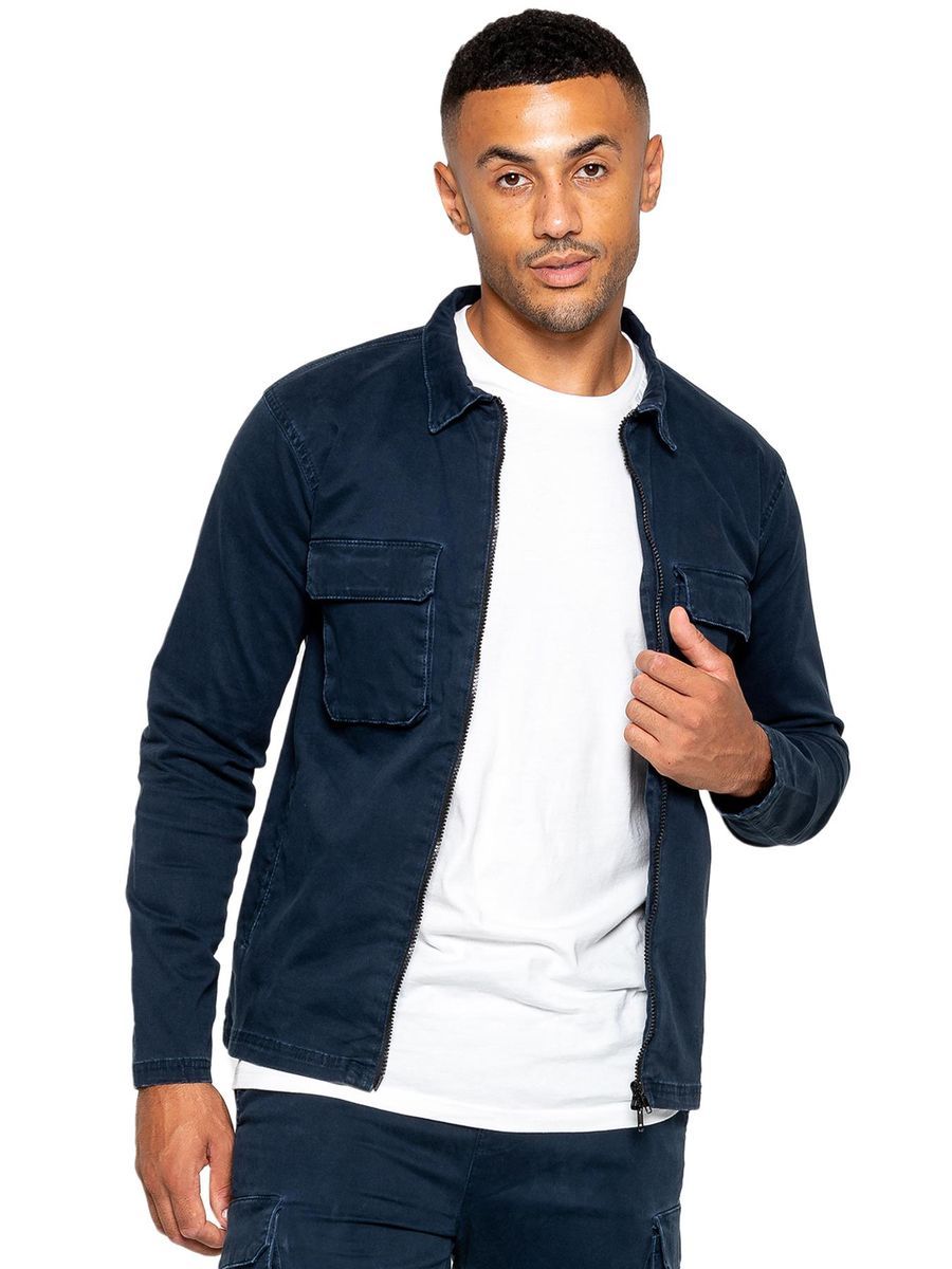 Herren Twill Cargo Überhemd Jacke