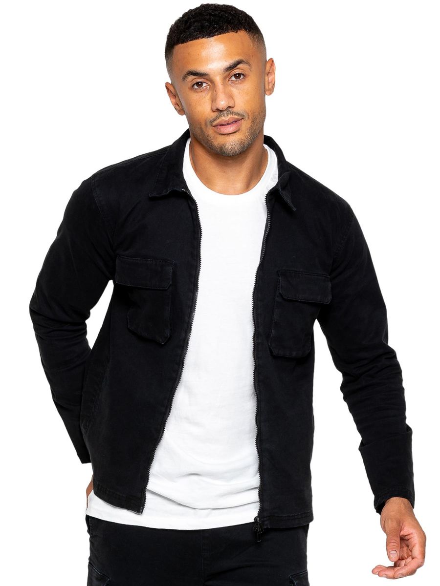 Herren Twill Cargo Überhemd Jacke