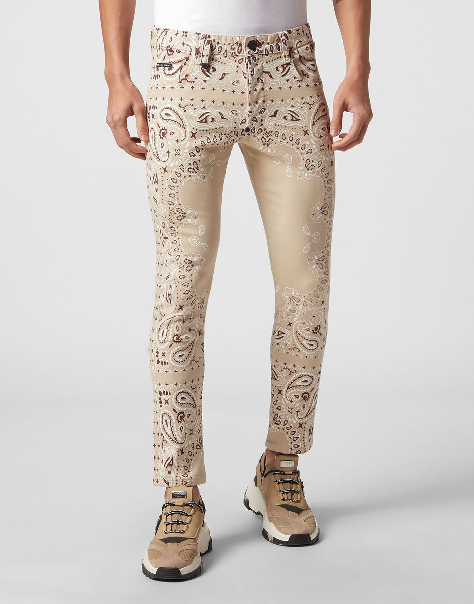 Skinny Fit Jeans mit Paisley-Print