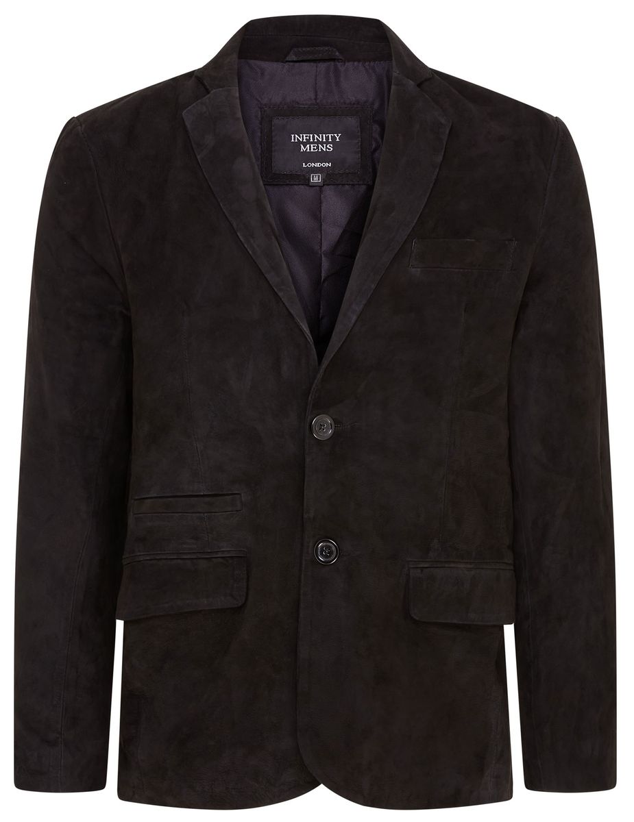 Schmale italienische Wildleder Blazerjacke für Herren