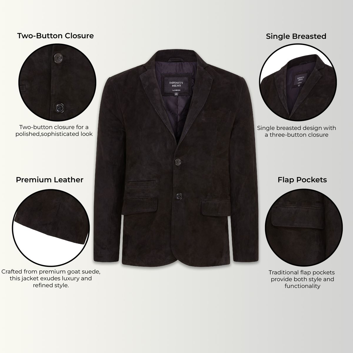 Schmaler Blazer aus Ziegenwildleder