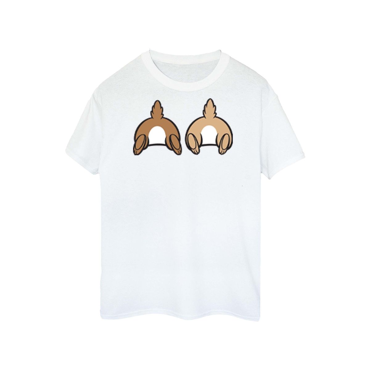 Disney - "Chip N Dale Backside Breast Print" T-Shirt für Damen (Weiß)