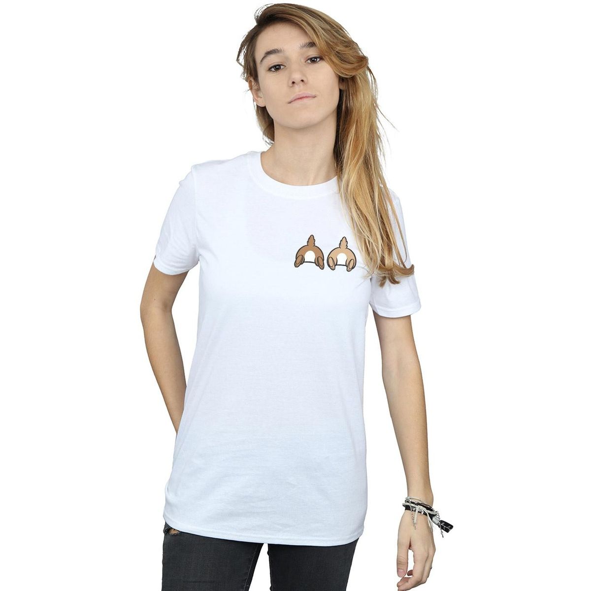 Verspieltes T-Shirt mit Cartoon-Rückansicht