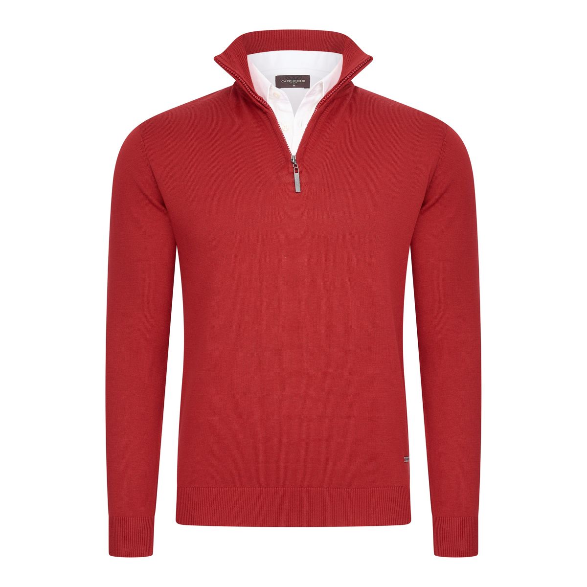 Herren Pullover aus rotem Baumwollmischgewebe