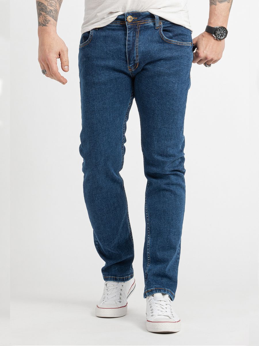 Klassische Regular-Fit Blaue Jeans