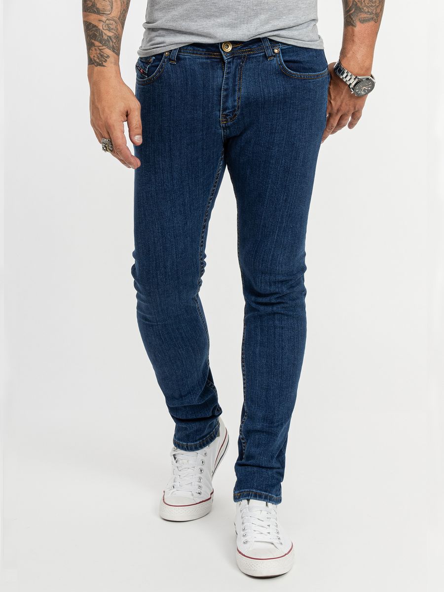 Klassische Regular-Fit Blaue Jeans