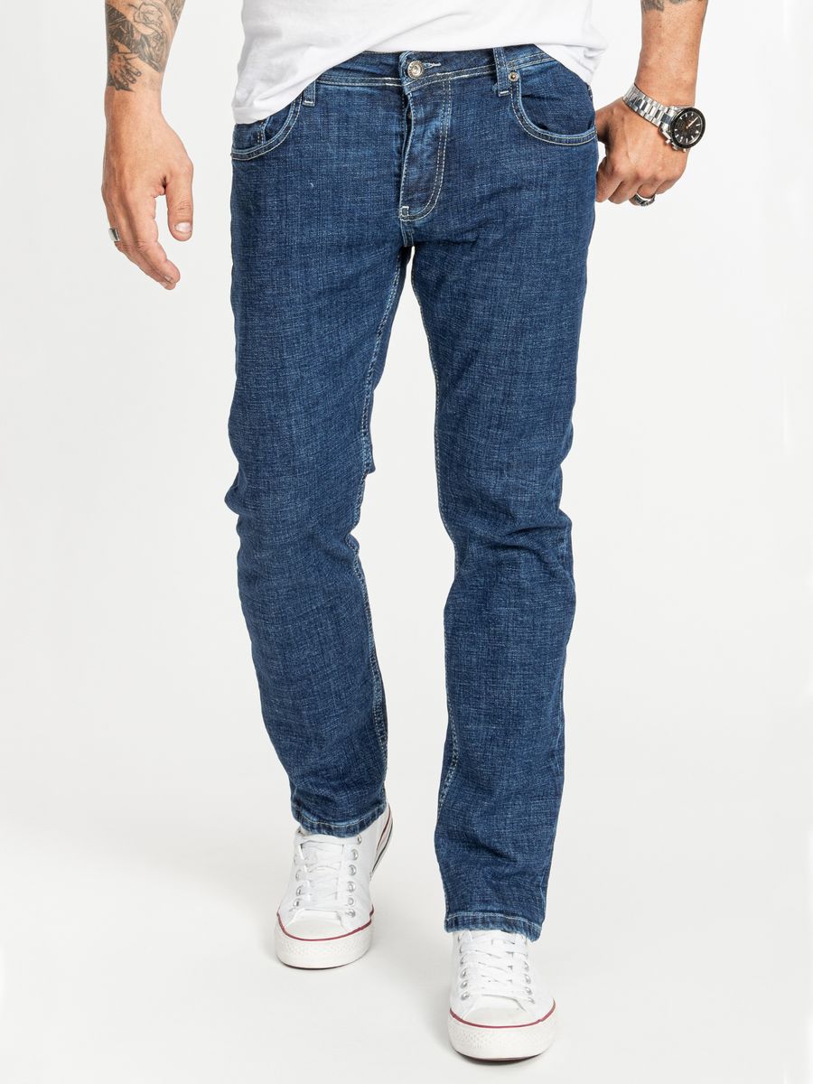 Klassische Regular-Fit Blaue Jeans