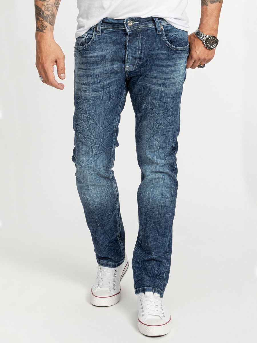 Klassische Regular-Fit Blaue Jeans