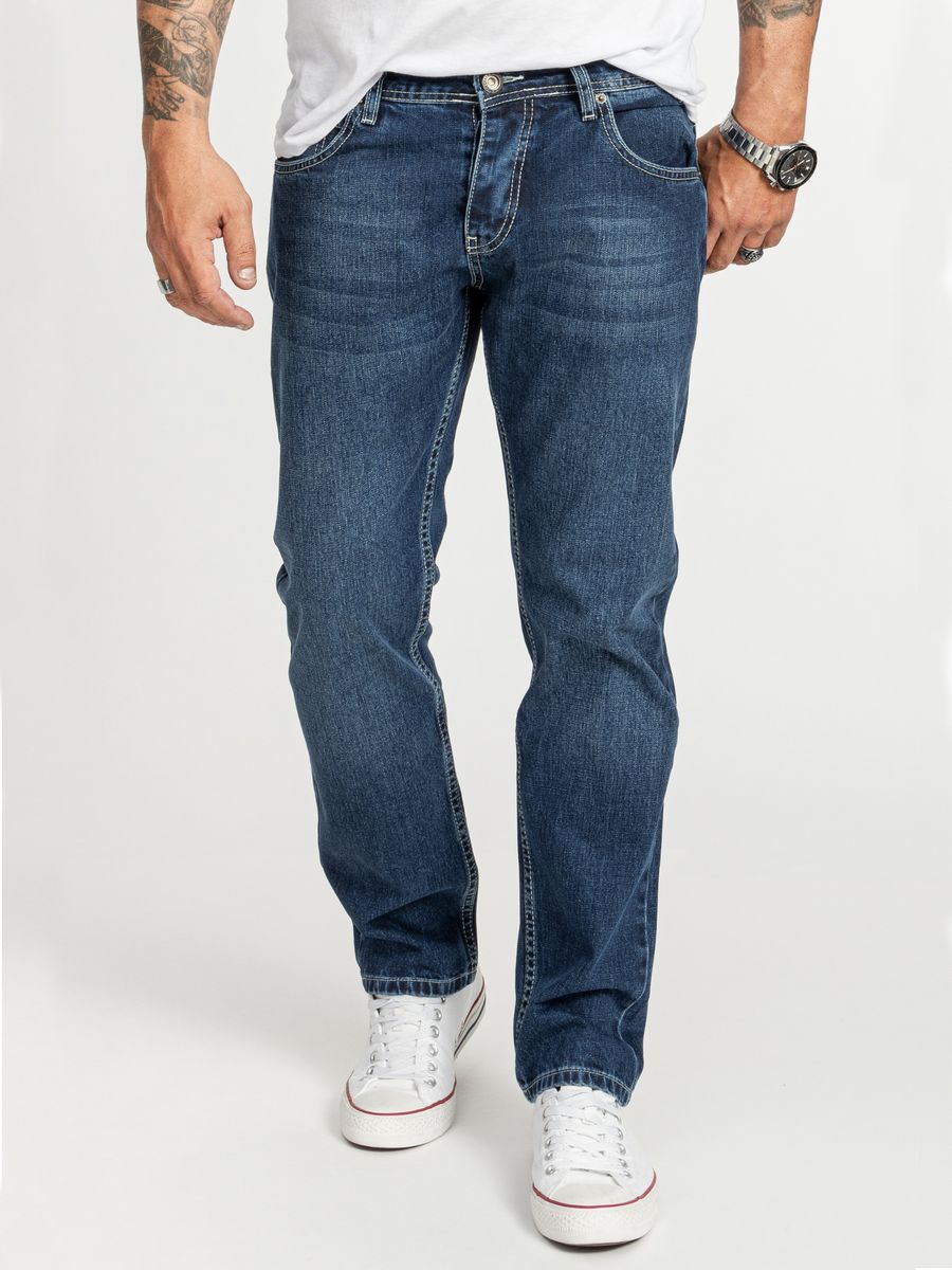 Klassische Regular-Fit Blaue Jeans