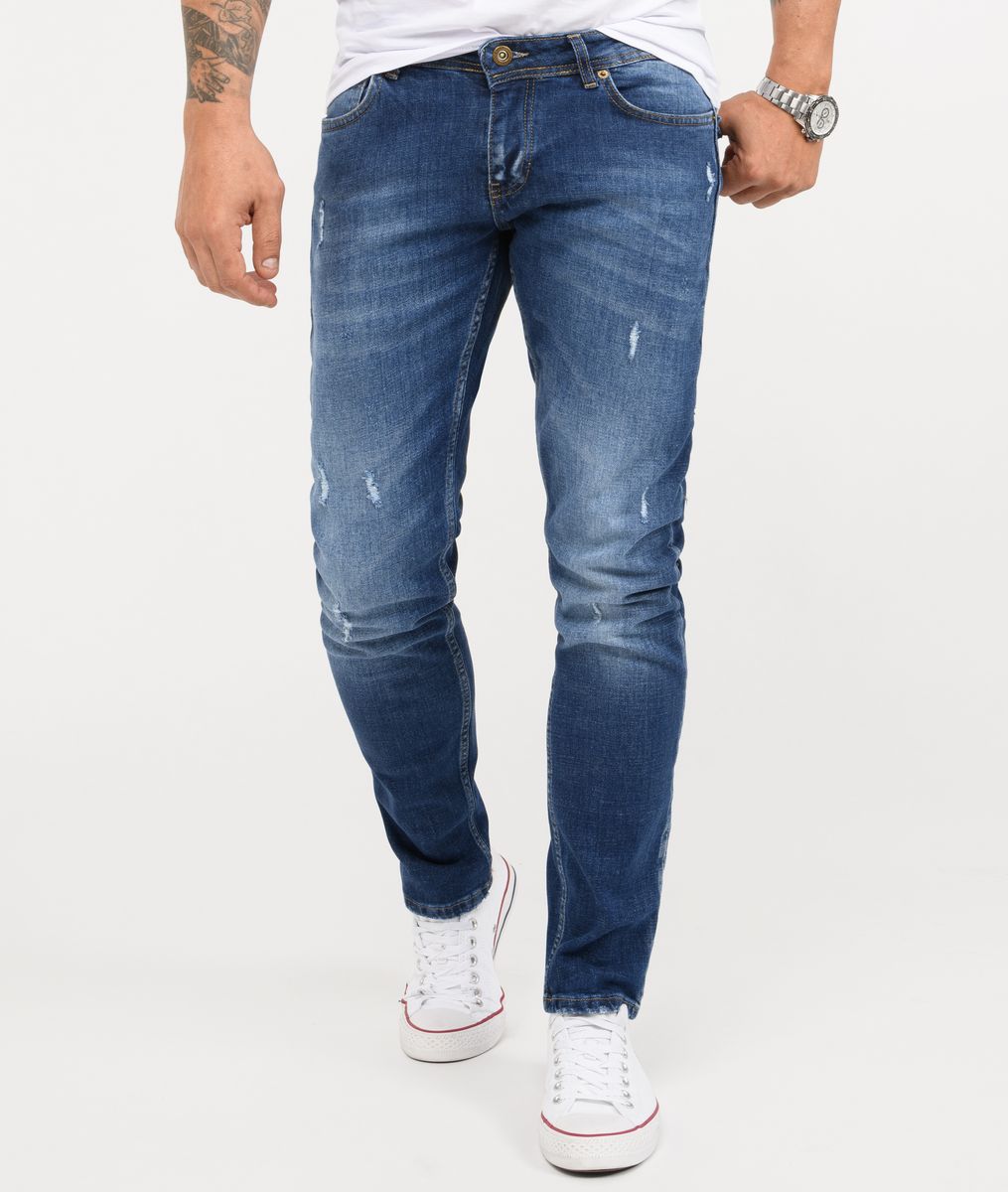 Klassische Regular-Fit Blaue Jeans