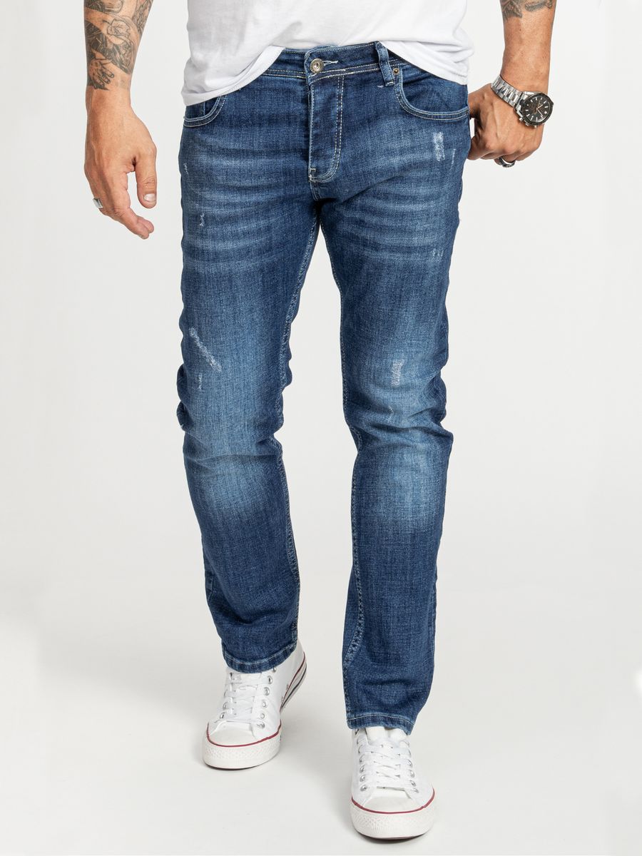 Klassische Regular-Fit Blaue Jeans