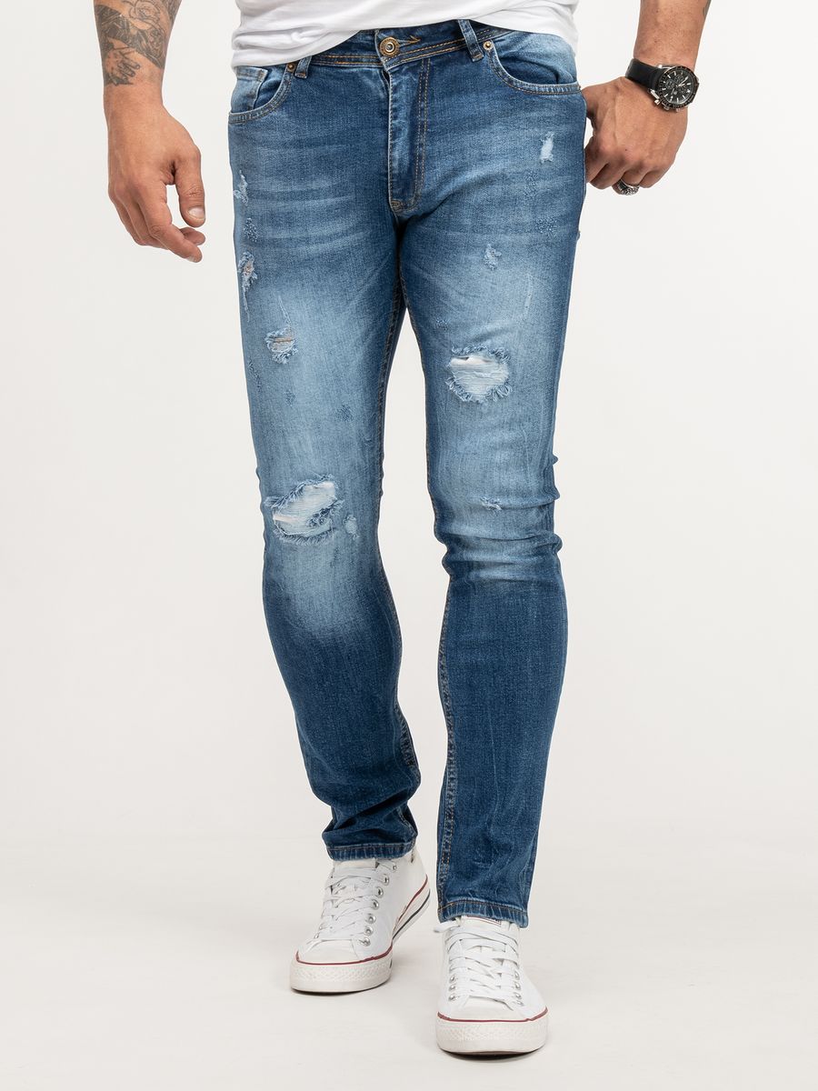 Klassische Regular-Fit Blaue Jeans