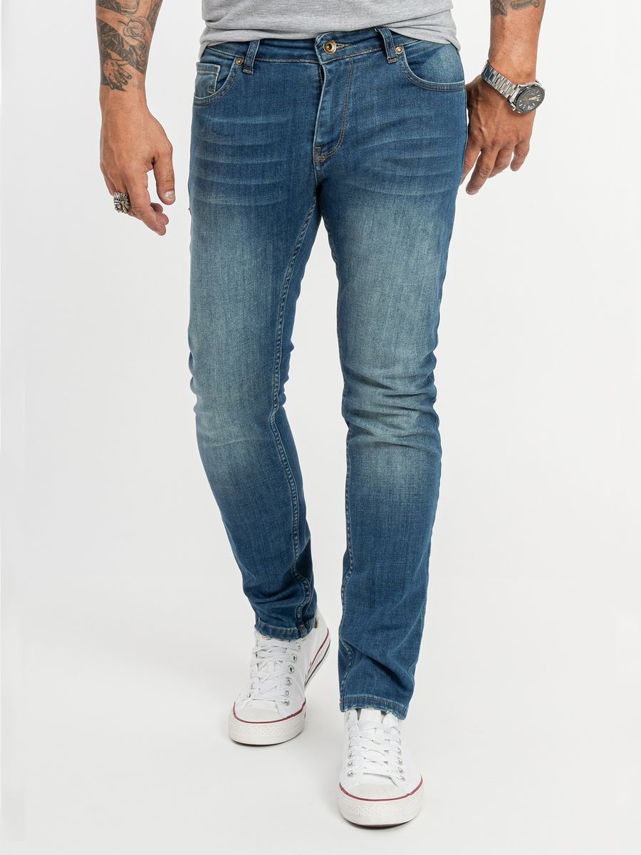 Klassische Regular-Fit Blaue Jeans