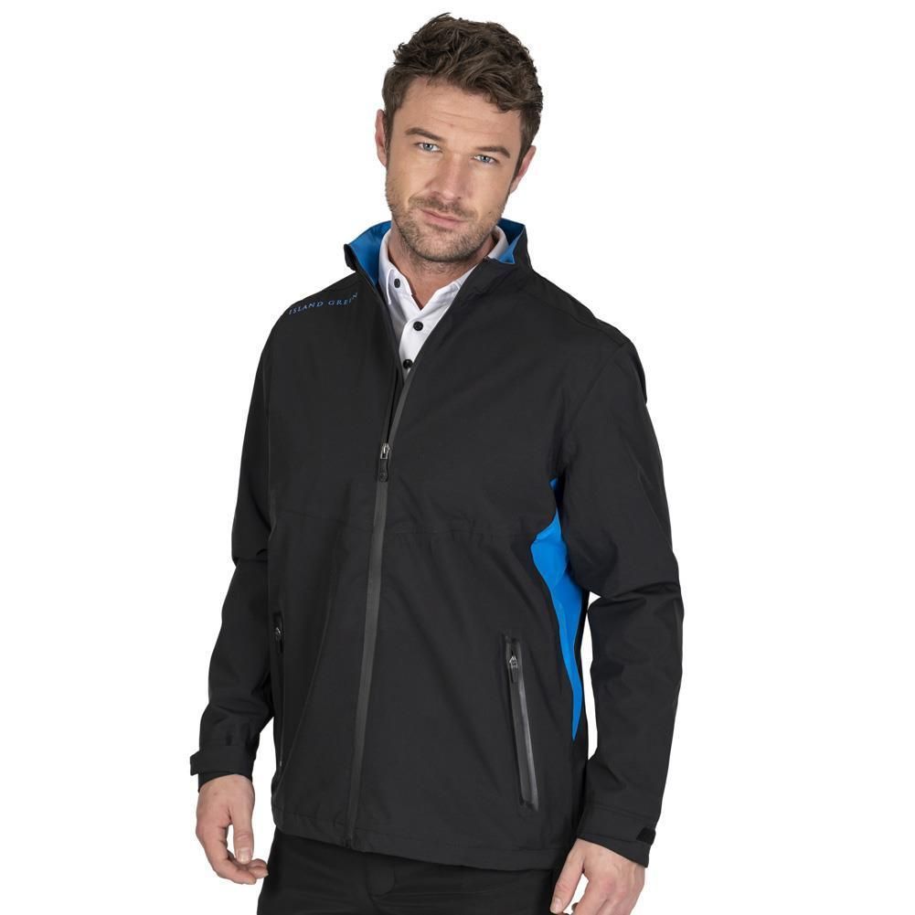 Island Green - Jacke, wasserfest für Herren - Emblem (Schwarz/Türkis)