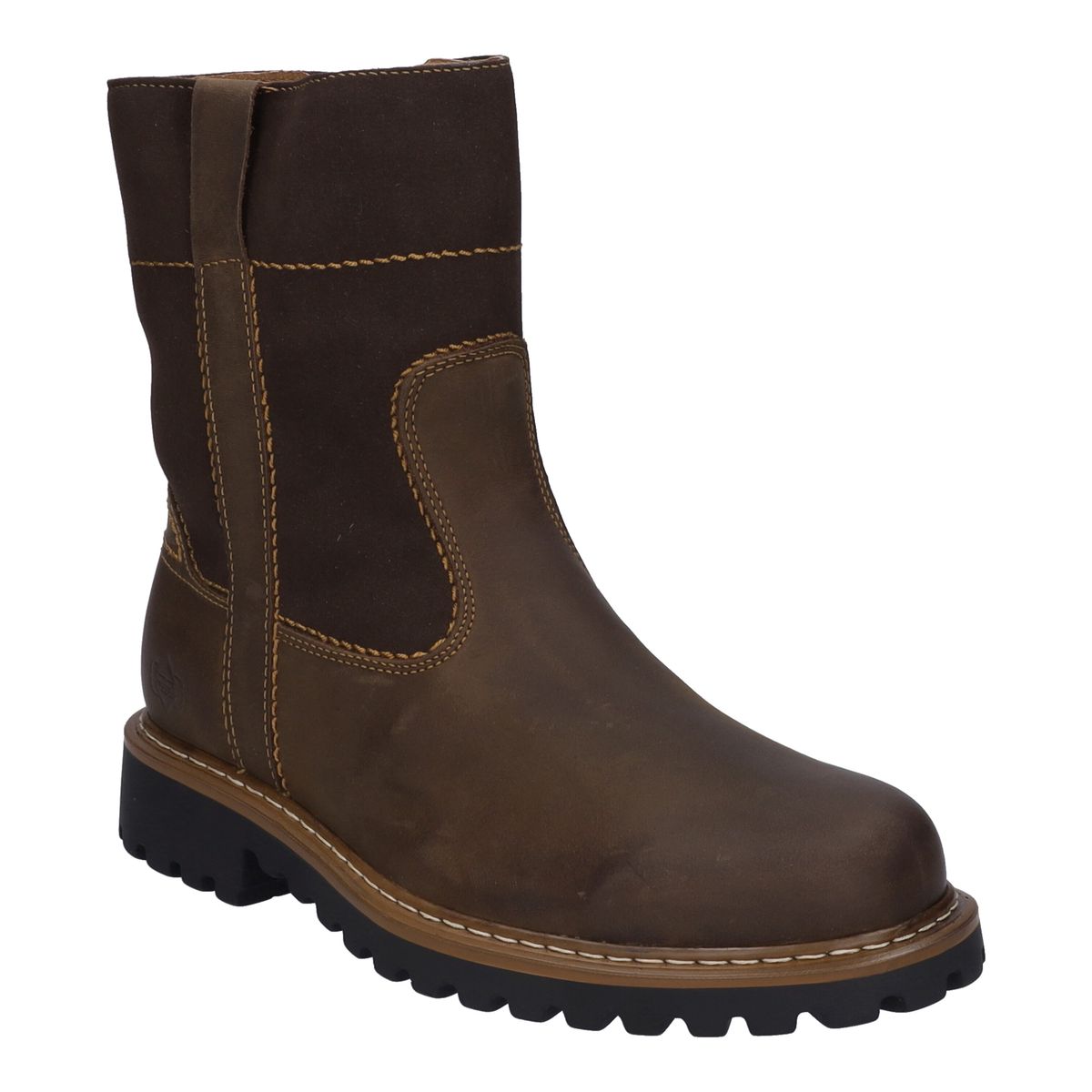 Herren Leder Halbhoher Schlupfstiefel