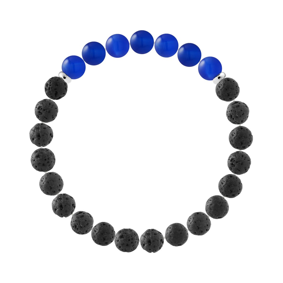 Armband mit Lavastein und Achatperlen