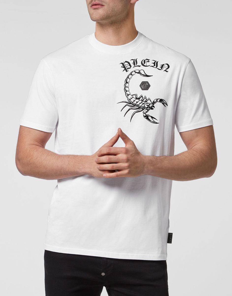 Baumwoll-T-Shirt mit Skorpion-Grafikprint