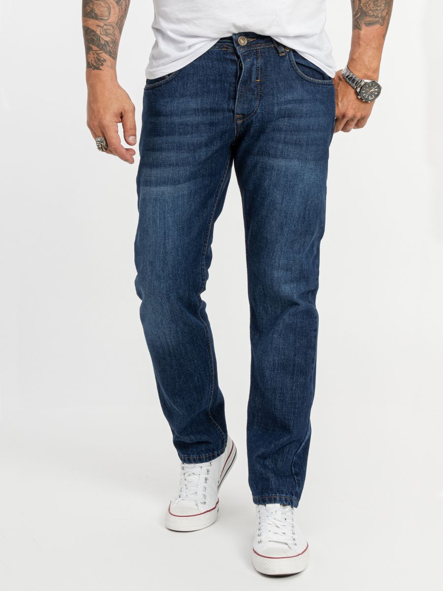 Jeans mit geradem Bein im Used-Look