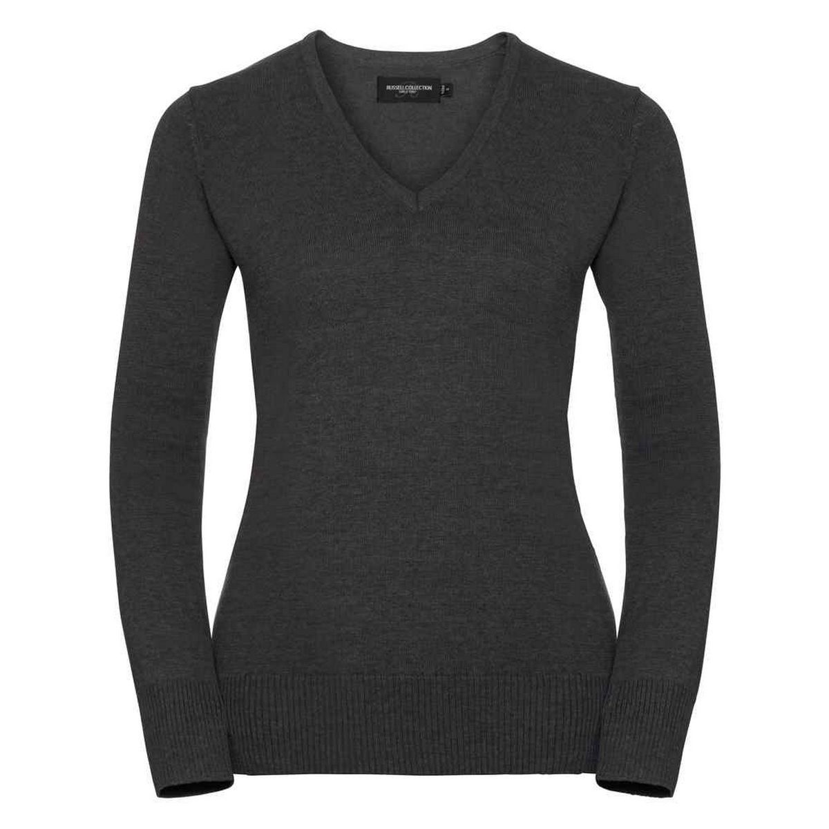 Russell Collection - Sweatshirt V-Ausschnitt für Damen (Holzkohle-Mergel)