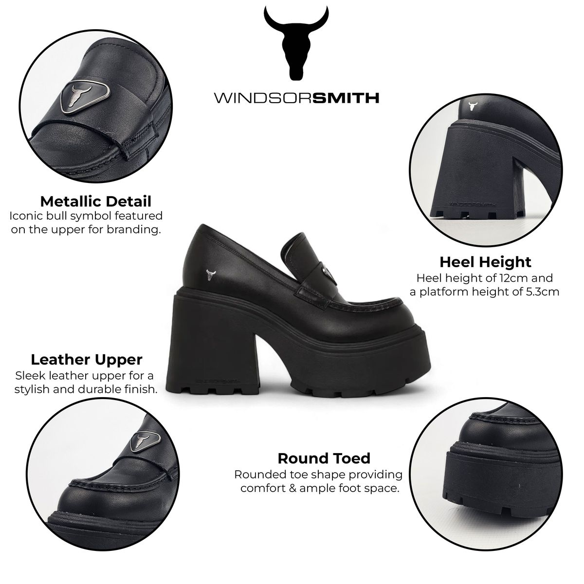 Klobige Leder-Plateau-Loafer
