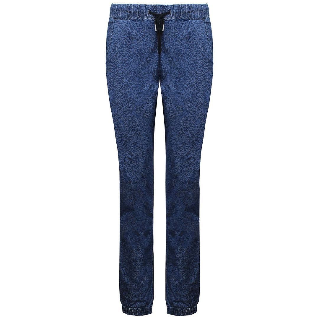 Bedruckte blaue Jeans-Jogginghose